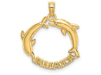 FJC Finejewelers 14k Yellow Gold Jamaica with Jumping Dolphins Polish Charm
