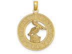 FJC Finejewelers 14k Yellow Gold Lauderdale-by-the-sea Fl On Round Frame with Pelican Center Charm