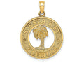 FJC Finejewelers 14k Yellow Gold Siesta Key Fl On Round Frame with Palm Tree Center Charm