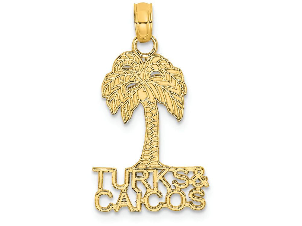 FJC Finejewelers 14k Yellow Gold Turks Caicos Under Palm Tree Charm