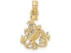 FJC Finejewelers 14k Yellow Gold Mini Sea Turtle Kelp Charm