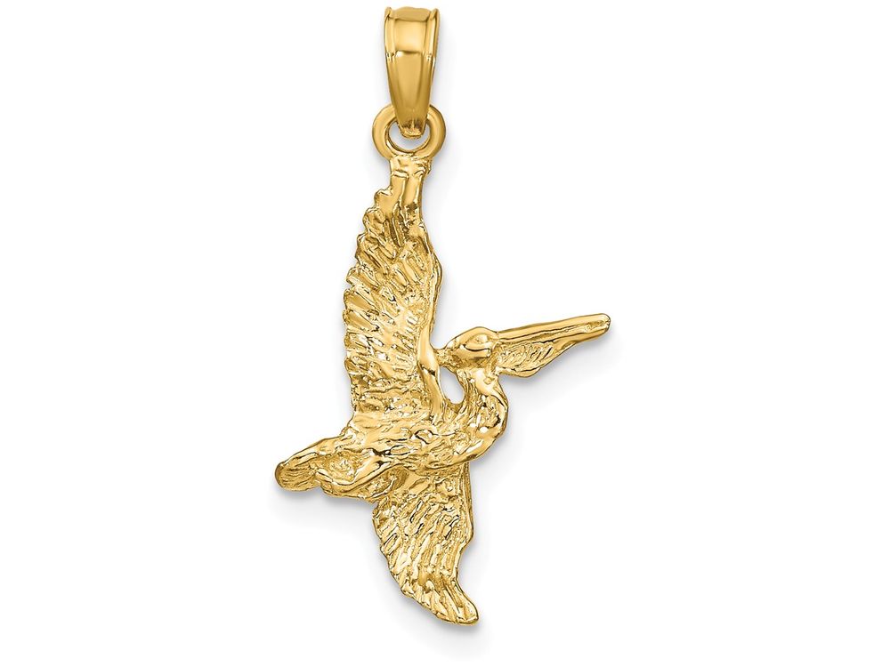 FJC Finejewelers 14k Yellow Gold 3d Pelican Flying Charm