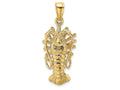 FJC Finejewelers 14k Yellow Gold Florida Lobster with Out Claws Charm