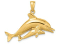 FJC Finejewelers 14k Yellow Gold Double Dolphins Swimming- Charm