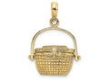 FJC Finejewelers 14k Yellow Gold 3d Nantucket Basket Lid To Hold Scrimshaw Charm