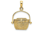 FJC Finejewelers 14k Yellow Gold 3d Nantucket Basket Lid To Hold Scrimshaw Charm