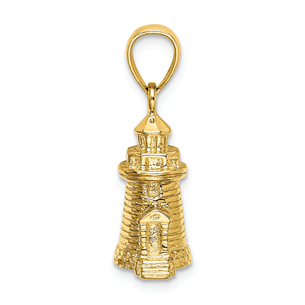 FJC Finejewelers 14k Yellow Gold 3d Brant Point Lighthouse Nantucket Harbor  Ma Charm