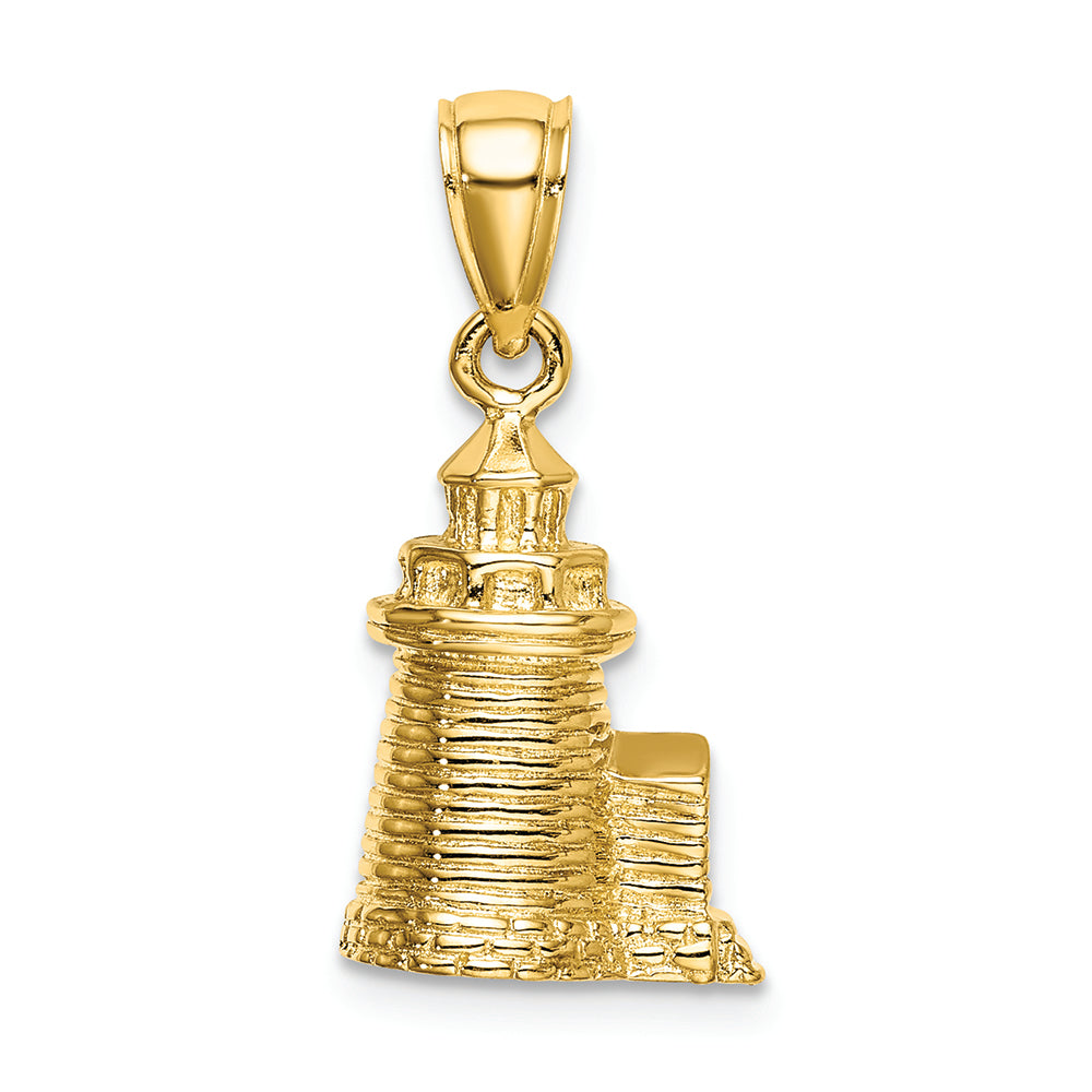 FJC Finejewelers 14k Yellow Gold 3d Brant Point Lighthouse Nantucket Harbor  Ma Charm