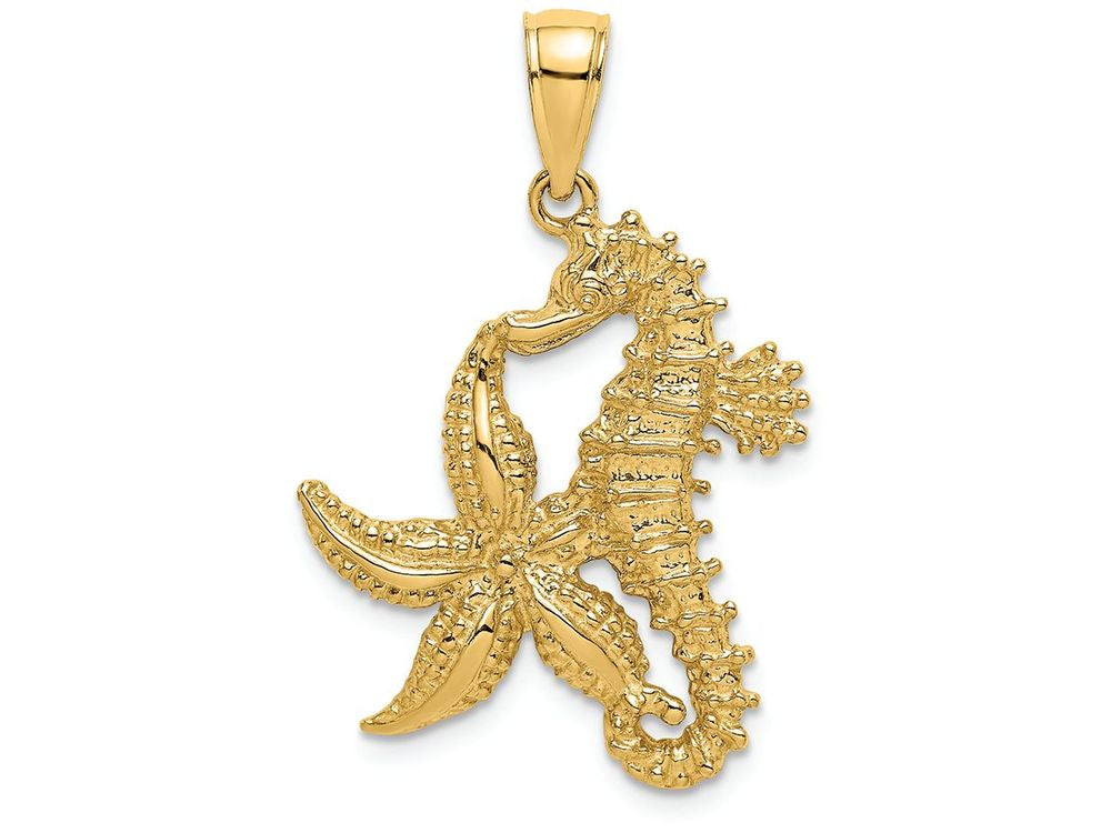 FJC Finejewelers 14k Yellow Gold Starfish Seahorse Charm