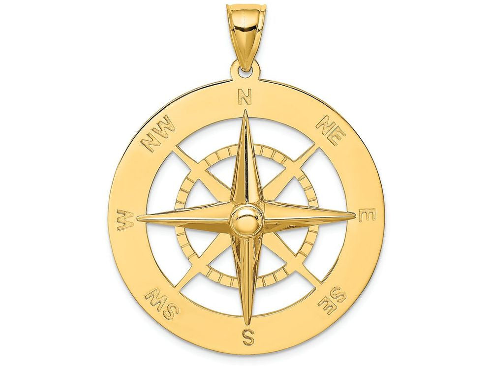 FJC Finejewelers 14k Yellow Gold Nautical Compass Charm