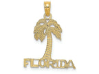 FJC Finejewelers 14k Yellow Gold Florida Under Palm Treeflat Charm