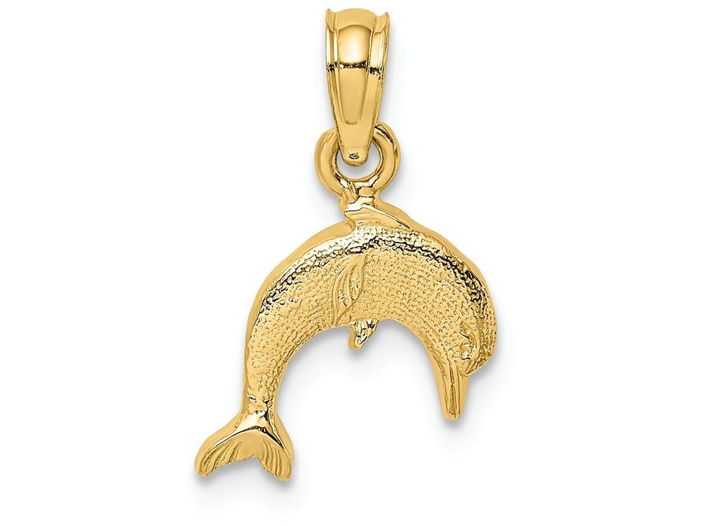 FJC Finejewelers 14k Yellow Gold Mini Dolphin Jumping Charm