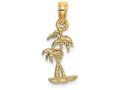 FJC Finejewelers 14k Yellow Gold Mini Double Palm Trees Charm
