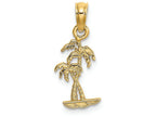 FJC Finejewelers 14k Yellow Gold Mini Double Palm Trees Charm