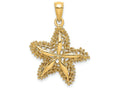 FJC Finejewelers 14k Yellow Gold Starfish Polish Filigree Charm