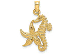 FJC Finejewelers 14k Yellow Gold Starfish Seahorse Charm