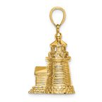 FJC Finejewelers 14k Yellow Gold 3d Brant Point Lighthouse Nantucket Harbor  Ma Charm