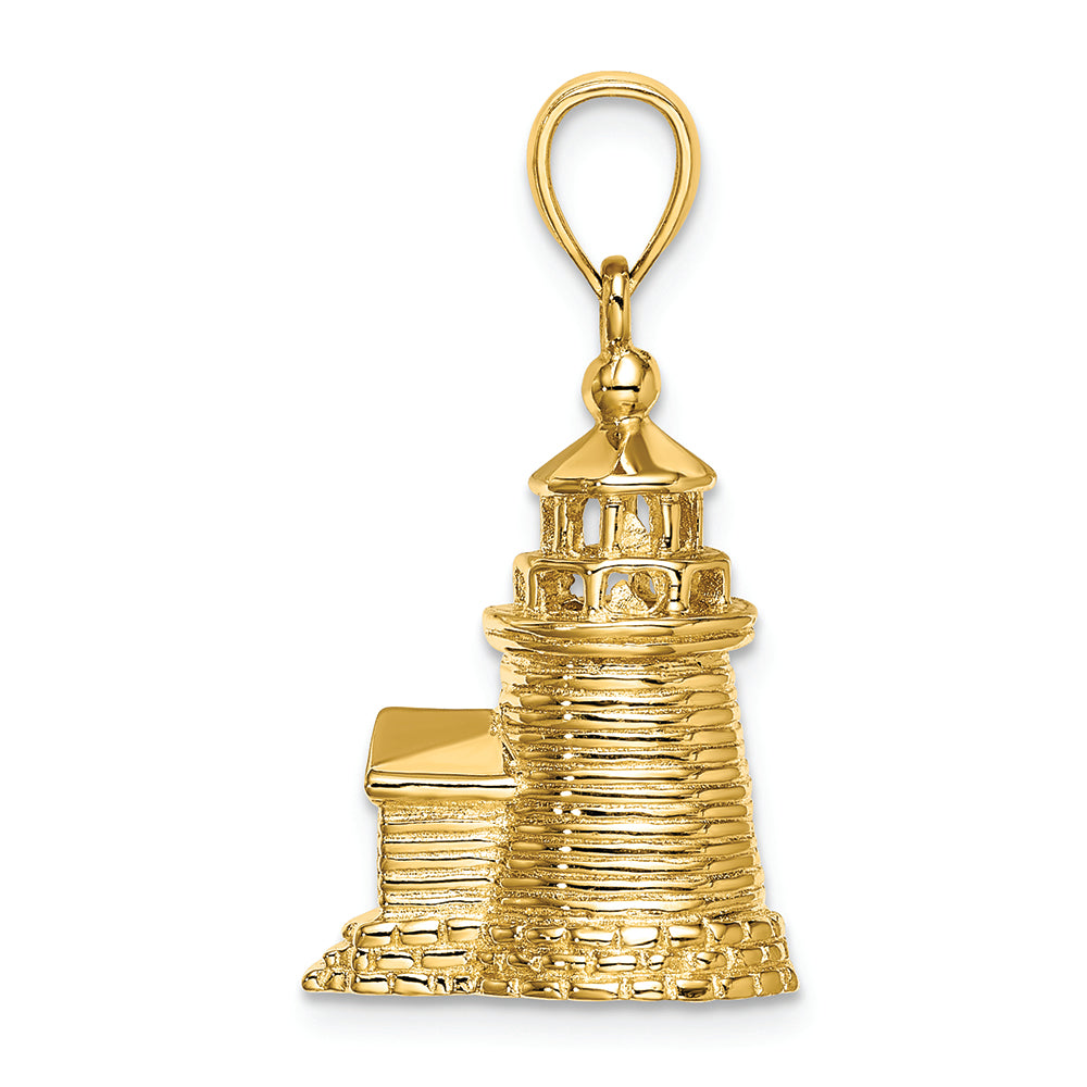 FJC Finejewelers 14k Yellow Gold 3d Brant Point Lighthouse Nantucket Harbor  Ma Charm