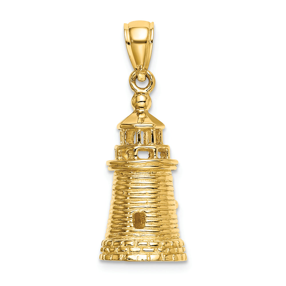 FJC Finejewelers 14k Yellow Gold 3d Brant Point Lighthouse Nantucket Harbor  Ma Charm