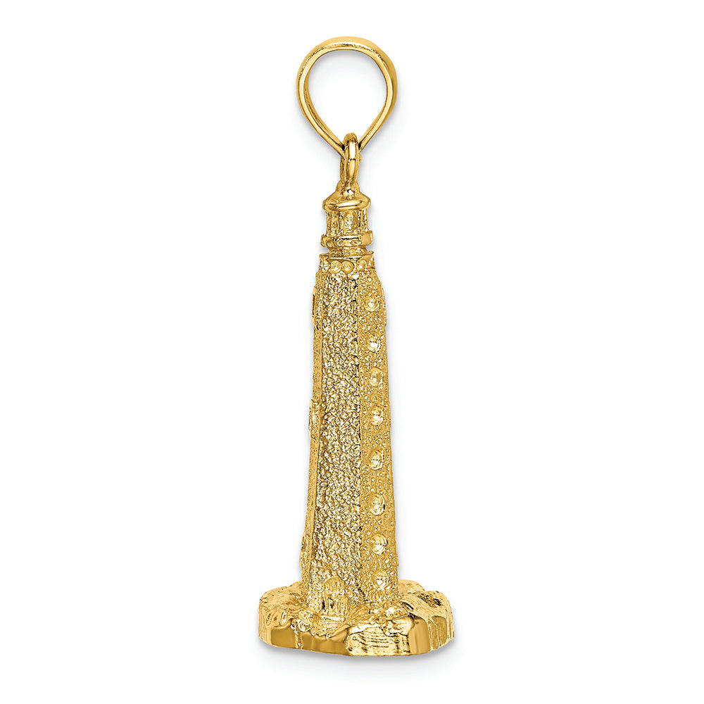 FJC Finejewelers 14k Yellow Gold 3d Cape Henlopen Lighthouse  De Charm