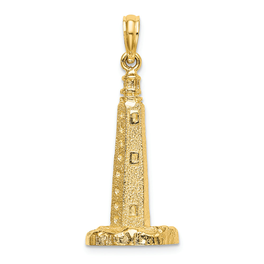 FJC Finejewelers 14k Yellow Gold 3d Cape Henlopen Lighthouse  De Charm