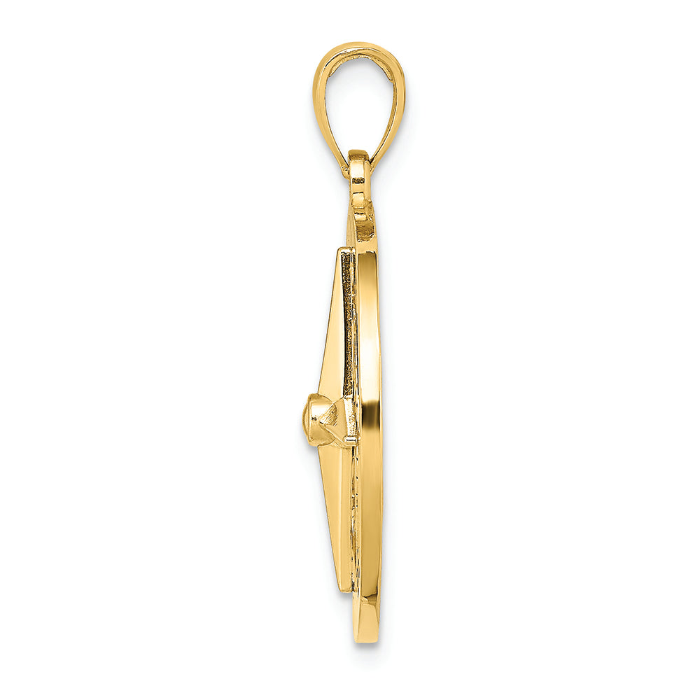 FJC Finejewelers 14k Yellow Gold Nautical Compass Charm
