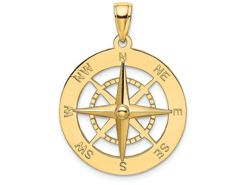 FJC Finejewelers 14k Yellow Gold Nautical Compass Charm