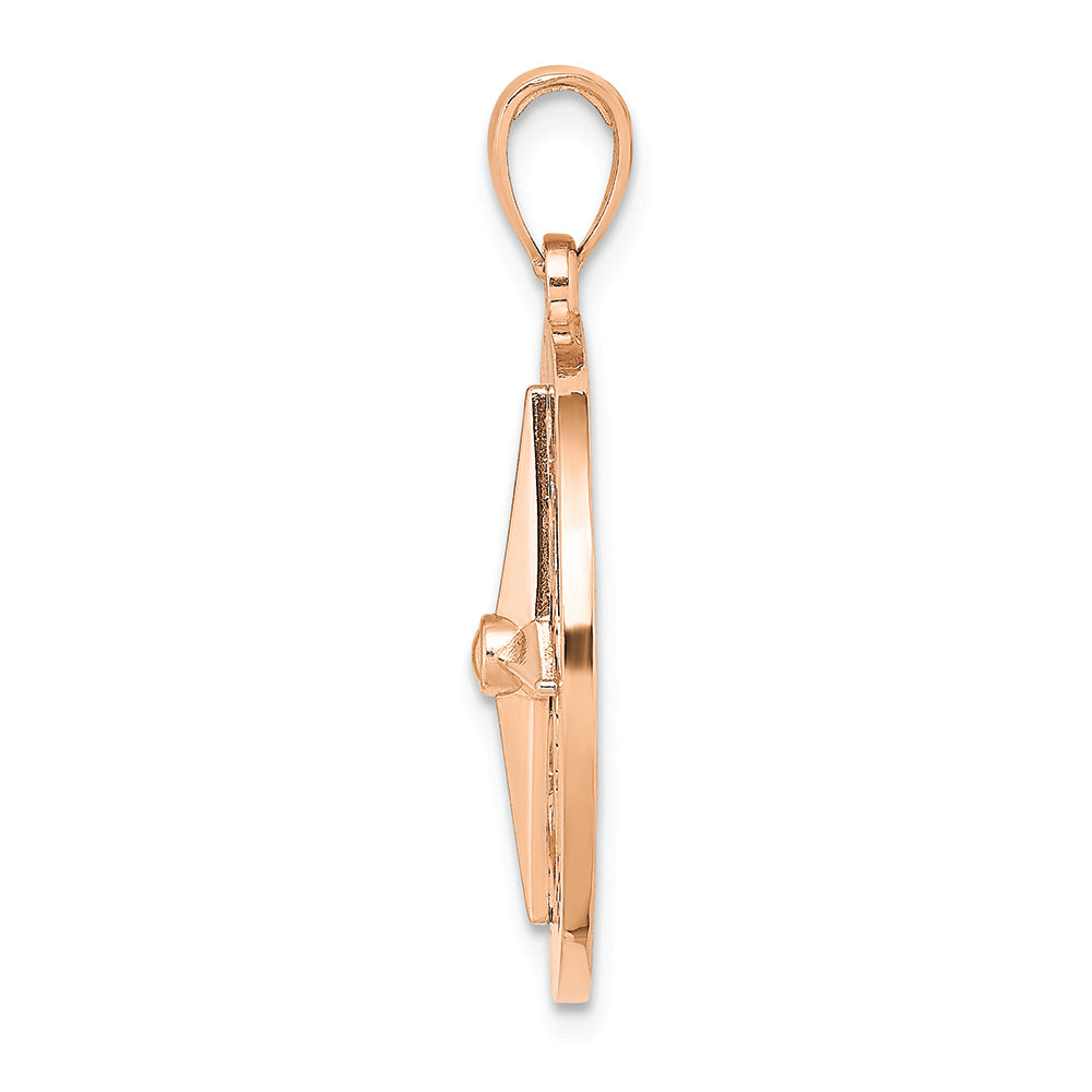 FJC Finejewelers 14k Rose Gold Nautical Compass White Needle Charm