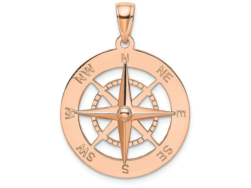 FJC Finejewelers 14k Rose Gold Nautical Compass White Needle Charm