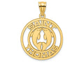 FJC Finejewelers 14k Yellow Gold Saint Thomas with Double Dolphins In Circle Cut-0ut: St. Thomas Charm