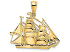 FJC Finejewelers 14k Yellow Gold Sailing Ship Charm