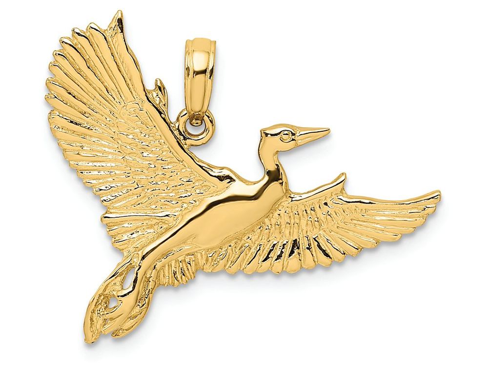 FJC Finejewelers 14k Yellow Gold Flying Heron Bird Charm