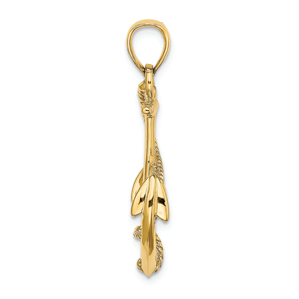 FJC Finejewelers 14k Yellow Gold 3d Anchor with Rope Polish Charm