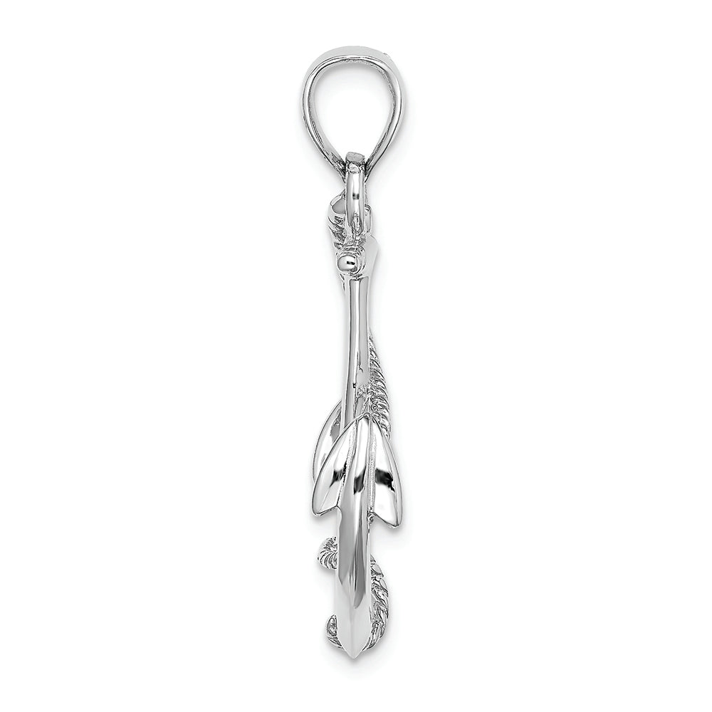FJC Finejewelers 14k White Gold 3d Anchor with Rope Polish Charm