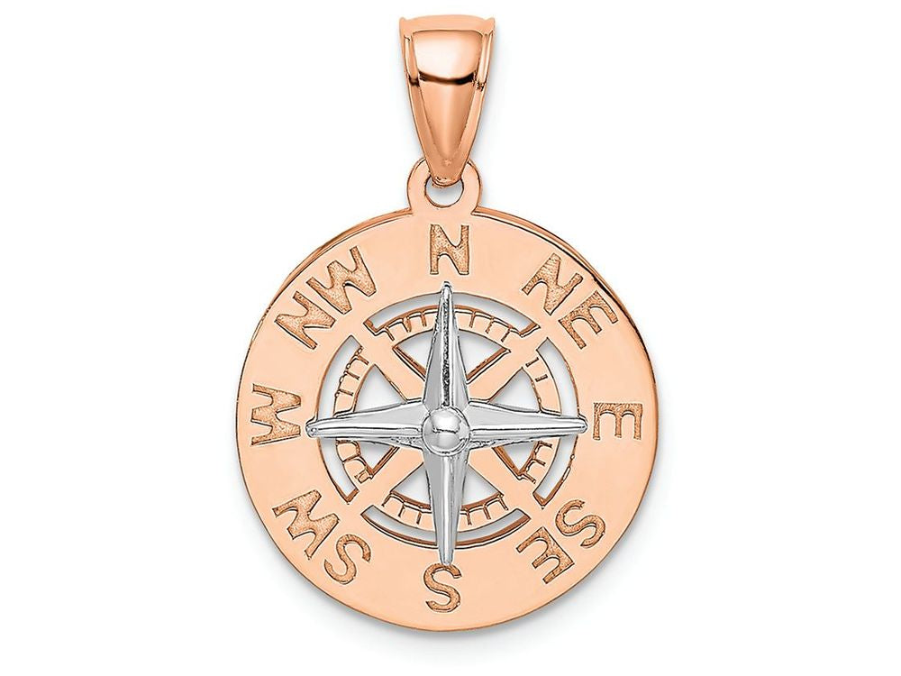 FJC Finejewelers 14k Rose Gold Nautical Compass White Needle Charm