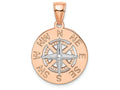 FJC Finejewelers 14k Rose Gold Nautical Compass White Needle Charm