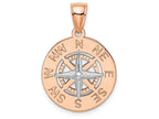 FJC Finejewelers 14k Rose Gold Nautical Compass White Needle Charm