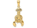 FJC Finejewelers 14k Yellow Gold Moveable Lobster Charm