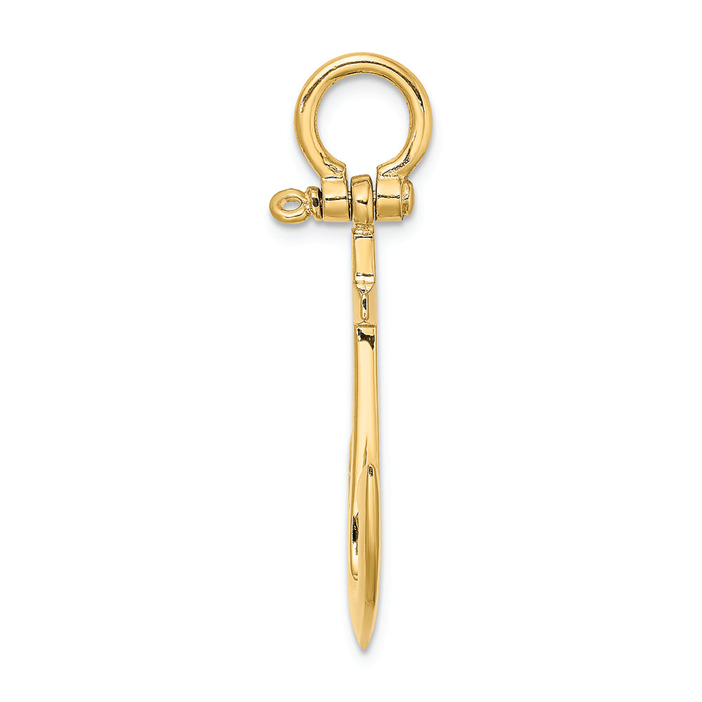 FJC Finejewelers 14k Yellow Gold 3d Anchorshackle Bail Charm
