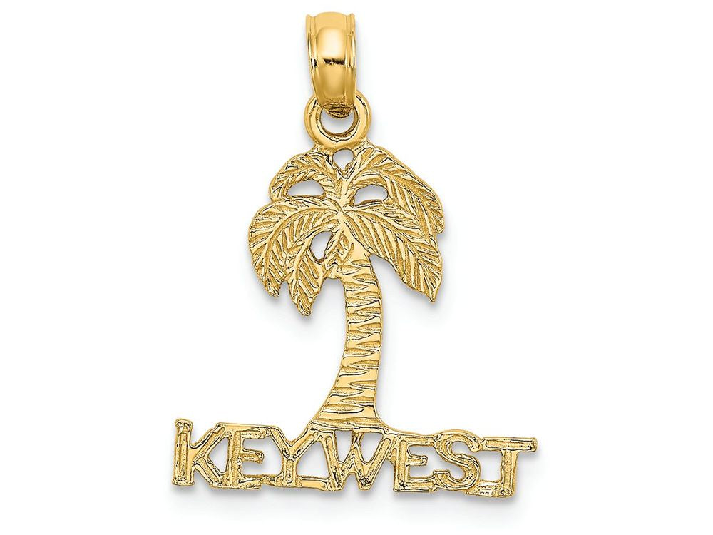 FJC Finejewelers 14k Yellow Gold Key West Under Palm Treeflat Charm