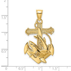 FJC Finejewelers 14k Yellow Gold Anchor with Shark 2D Charm