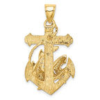 FJC Finejewelers 14k Yellow Gold Anchor with Shark 2D Charm