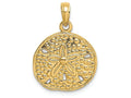 FJC Finejewelers 14k Yellow Gold Sanddollar Charm Cut-out Notches