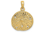 FJC Finejewelers 14k Yellow Gold Sanddollar Charm Cut-out Notches