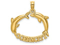 FJC Finejewelers 14k Yellow Gold Ocean City with Jumping Dolphins Polish Charm