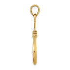 FJC Finejewelers 14k Yellow Gold 3d Large Fish Hook with Rope Charm