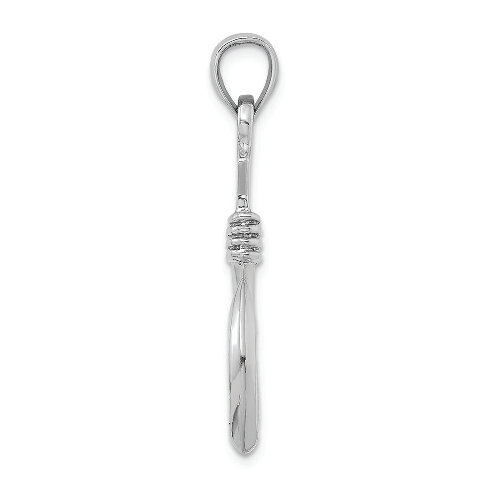 FJC Finejewelers 14k White Gold 3d Large Fish Hook with Rope Charm