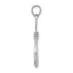 FJC Finejewelers 14k White Gold 3d Large Fish Hook with Rope Charm