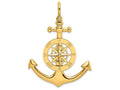 FJC Finejewelers 14k Yellow Gold Large Anchor with Nautical Compass (shackle Bail) Charm