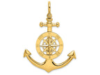 FJC Finejewelers 14k Yellow Gold Large Anchor with Nautical Compass (shackle Bail) Charm